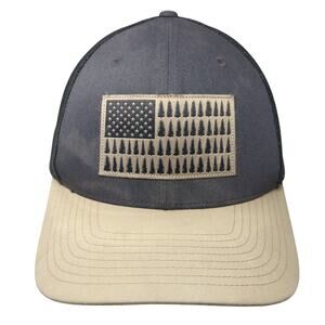 American Flag Fitted Trucker Hat Gray XL Adjustable Mesh Back 6 Panel Columbia